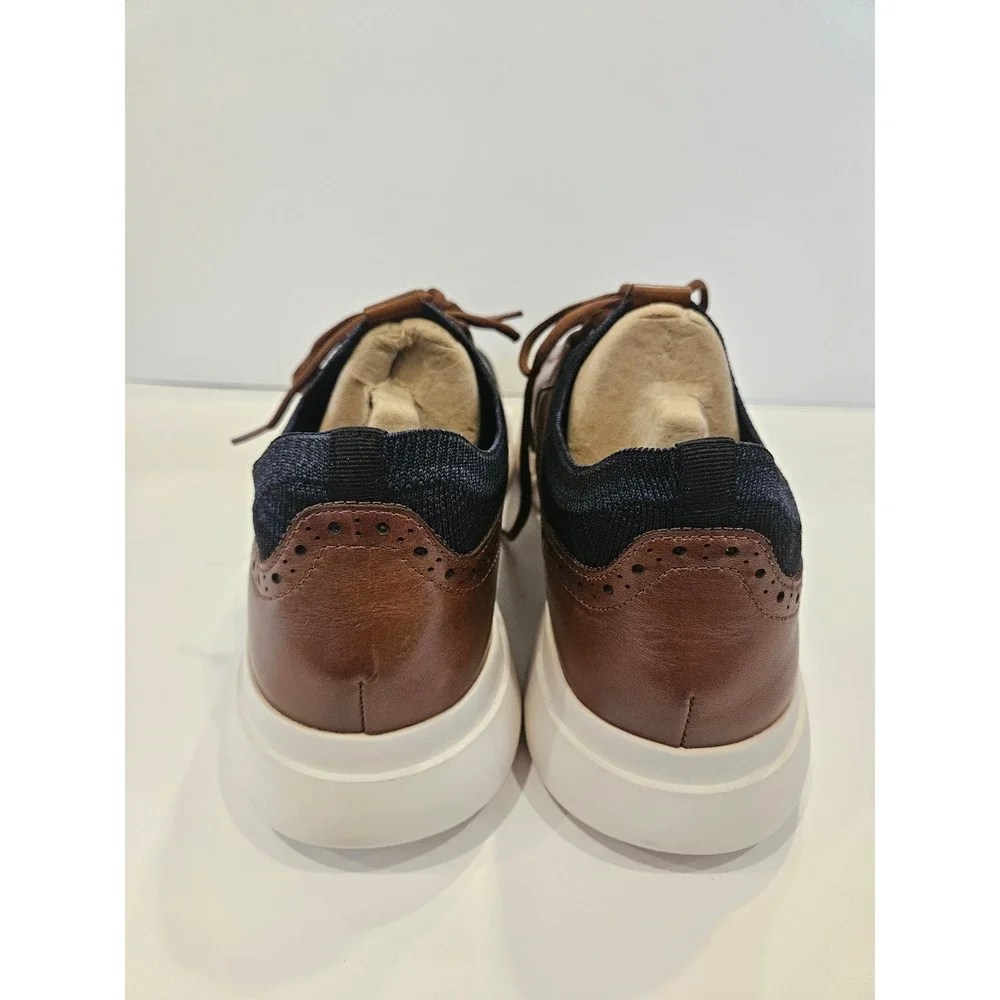 Stacy Adams Mens 25435-470 Navy‎ Knit Leather Hybrid Sneakers Size 13M